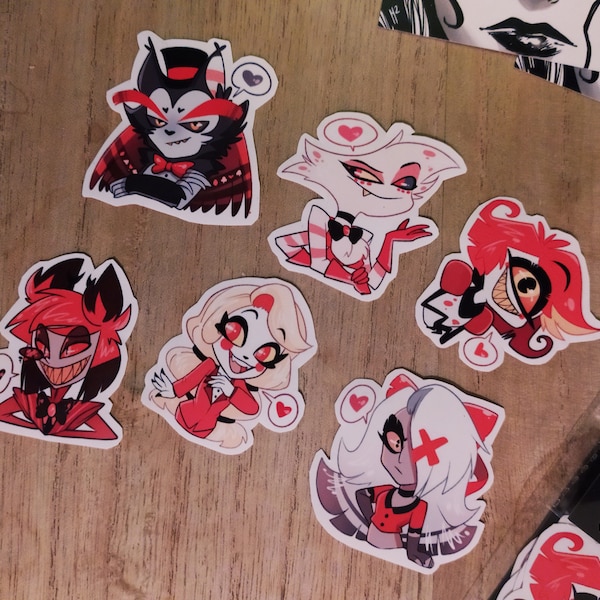 Hazbin Hotel vinyl stickers - handmade