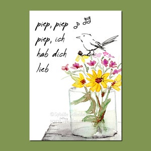 Grußkarte "piep piep piep ich hab dich lieb"