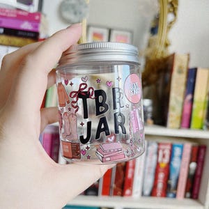 Pink TBR Jar, girlie TBR, bookish gift, books, tbr pile, book pile, bookish collection, bookworm gift, booktok, booksta