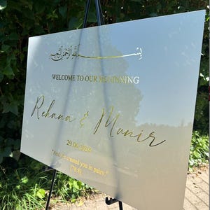 Sticker for welcome sign sticker Bismillah wedding board reception board mirror sticker foil engagement name sticker