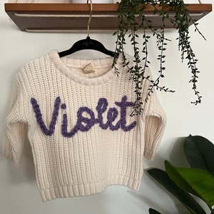 Personalized Name Embroidered Sweater, Baby and Toddler Name Sweater