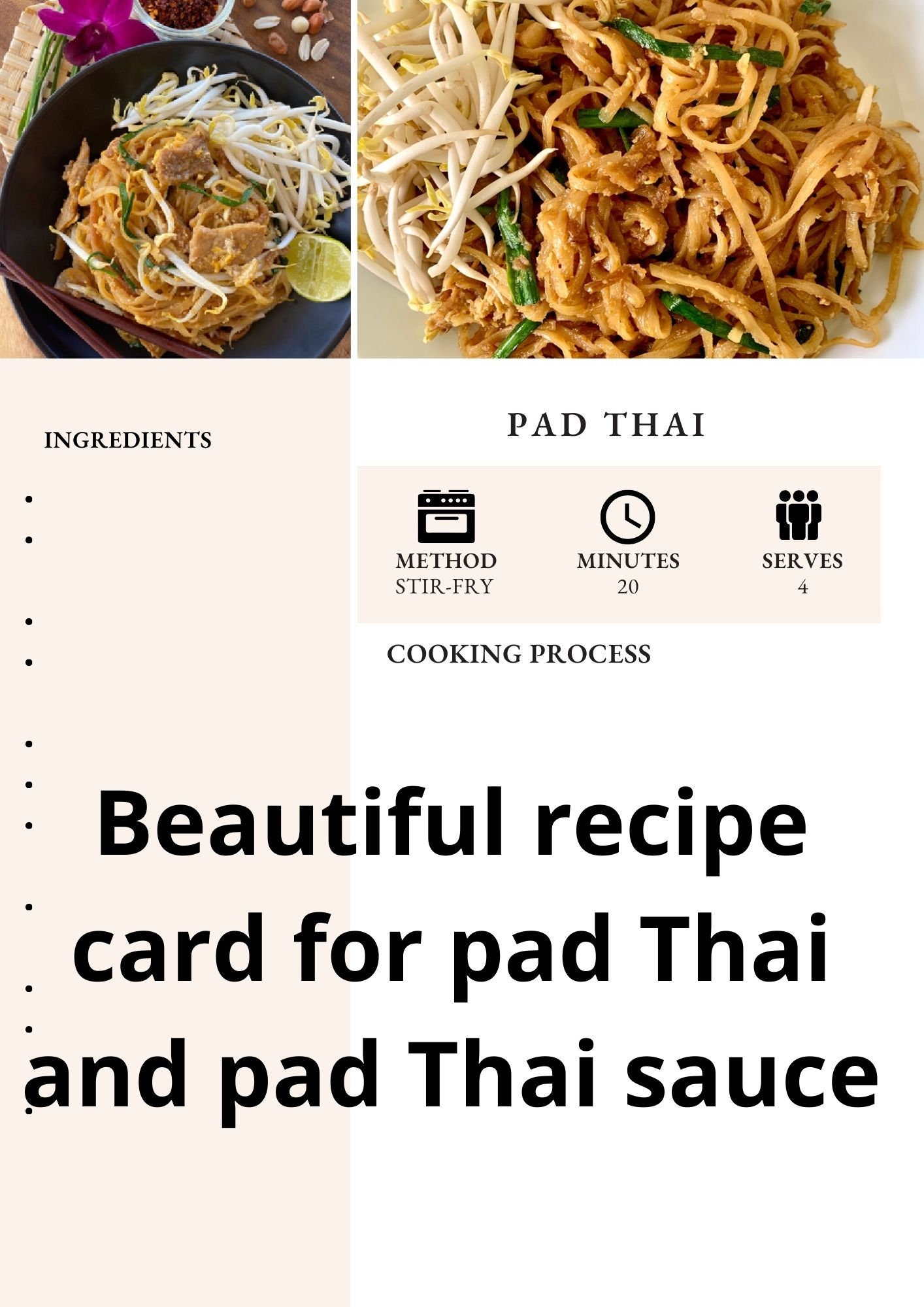 Pad Thai Recipe Noodle Recipe Pad Thai Sauce Recipe Etsy Il 3odp 