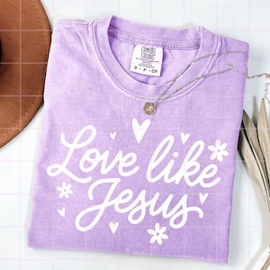 Love Like Jesus Christian PNG – Hand-Drawn Dainty Hearts, Flowers, Faith Design PNG & SVG, Multiple Colors