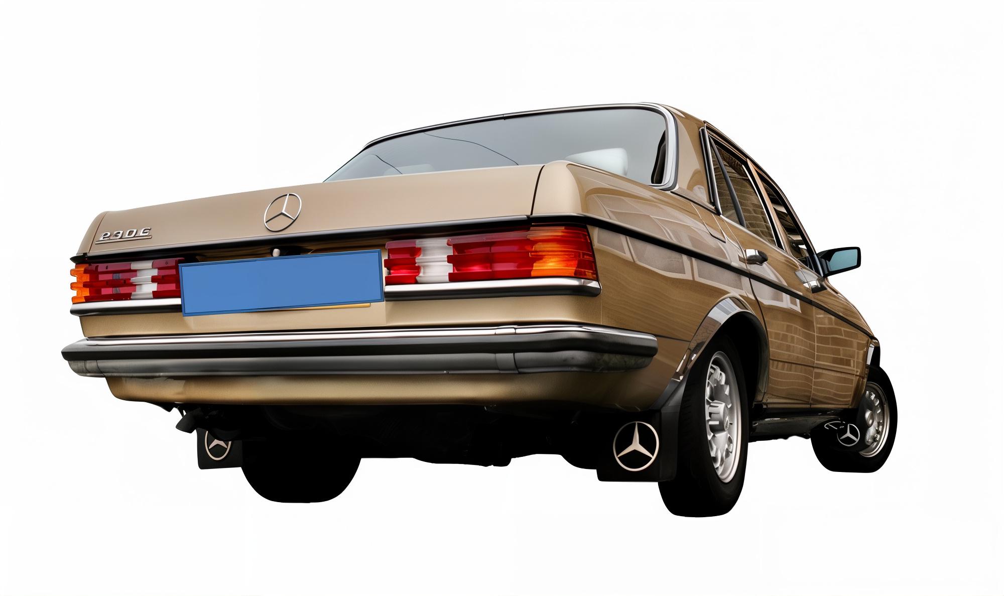 W123 Mercedes-Benz スカッフプレート 4枚セット Mud Flaps BLACK Splash Guards Set – 4 Pieces for Front