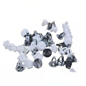 Clips & Clamps Set for Door Panels (50 pcs) – Fits Mercedes W114 W115 W108 W109 – 25 White Clips  25 Metal Clips – NEW