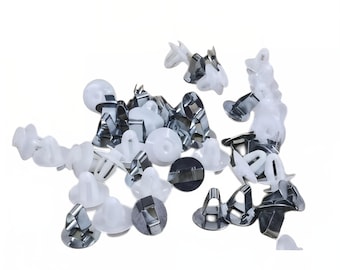 Clips & Clamps Set for Door Panels (50 pcs) – Fits Mercedes W114 W115 W108 W109 – 25 White Clips  25 Metal Clips – NEW