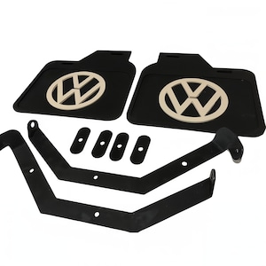 Mud Flaps Splash Guards (2 pcs) – Fits Volkswagen VW Beetle (1950–1978) – Rear with Brackets – Black – NEW
