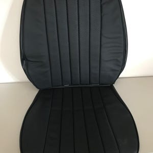 Seat cover set for seat cushions and seat backs Black imitation leather with original Basketwave quilting 1969-73 for Porsche 911 NEW