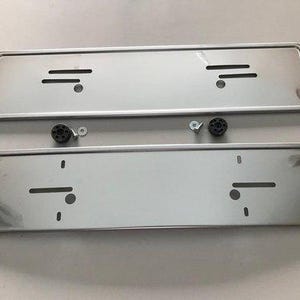 Stainless Steel License Plate Holder Set (Front + Rear) – Fits Mercedes W115, W123, R107, W108, W116 – NEW