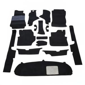 Carpet Set 19-Piece – Fits Mercedes W123 Coupe – Loop Pile – Black, Blue, Palomino, Beige – with Heel Pads – NEW