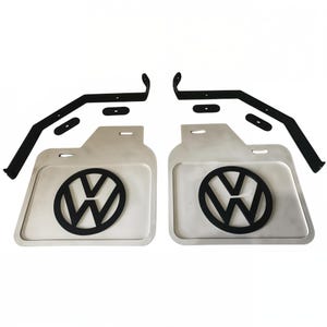 Mud Flaps Splash Guards (2 pcs) – Fits Volkswagen VW Beetle (1950–1978) – White for Rear with Brackets – NEW