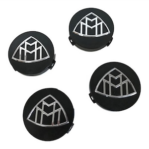 Hub Cap Set (4x) – 75mm Black Chrome – Compatible with Alloy Wheels on Classic Models like E-Class, Viano, Vito, S-Class, Maybach – NEW