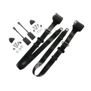 Automatic 3-Point Seat Belt Set (2 pcs) – Fits Porsche 914 & VW-Porsche – Black – NEW