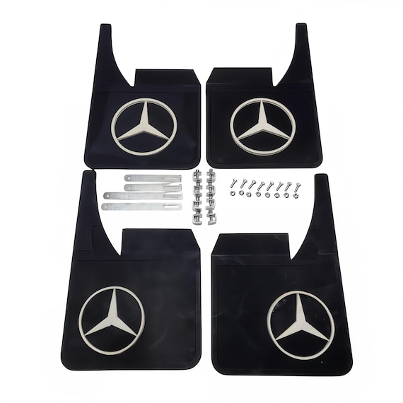W123 Mercedes-Benz スカッフプレート 4枚セット Mud Flaps BLACK Splash Guards Set – 4 Pieces for Front