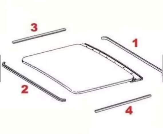 You.S Sunroof Gasket Set For Mercedes S-Class W108 W109 W116 W126 – 4-Piece Kit