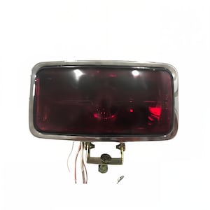 Classic Rear Fog Light – Chrome Metal Housing with Dark Red Glass – Universal Fit for Vintage Vehicles – incl. H3 Bulb – NEW