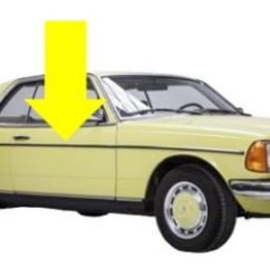 Original Mercedes-Benz Teile A123 690 14 80 Mercedes W123 Coupe Zierleiste oben für die rechte Tür (Beifahrerseite) NEU
