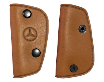 Mercedes Classic Car Leather Key Case – Fits R107 W108 W109 W110 W111 W112 W113 W114 W115 W116 W123 – Black Brown Blue Red Grey – NEW