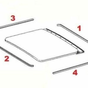 Sunroof Seal Set (4 pcs) – Fits Mercedes W123 Sedan (1976–1985) – Complete Kit – NEW