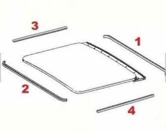 Schiebedachdichtsatz (4 Stück) – Passend für Mercedes W123 Sedan (1976–1985) – Komplettset – NEU