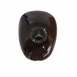Gear Lever Knob – Root Wood Look with Emblem – Compatible with Classic W123 C123 S123 (Automatic Transmission) – NEW