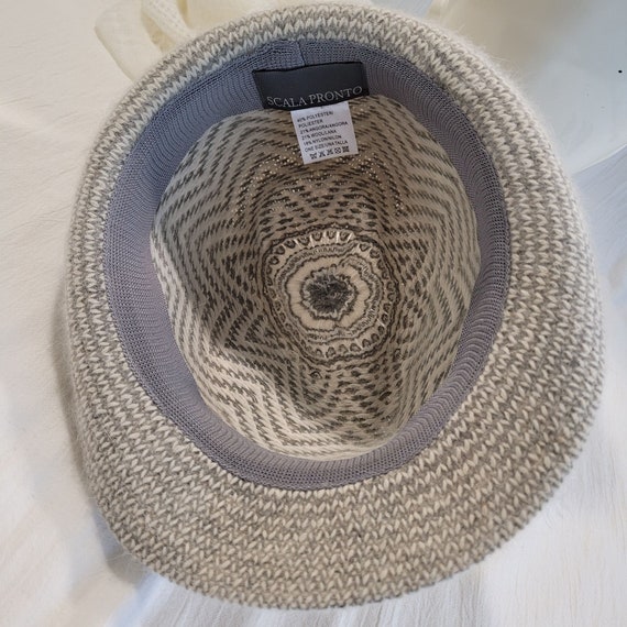 Scala Pronto Wool Blend Fedora Hat With Chevron Pattern Ribbon Band Etsy