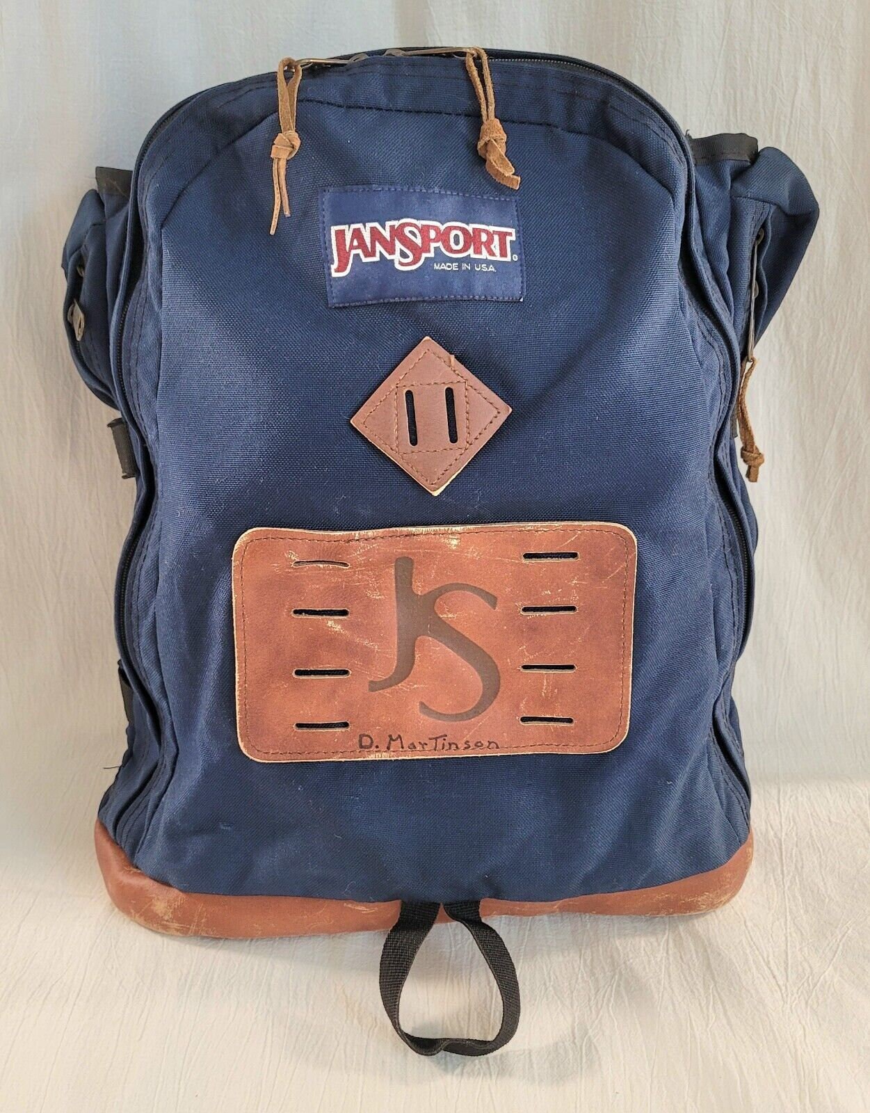 90s Y2K Jansport Backpack Day Pack Made in USA Leather