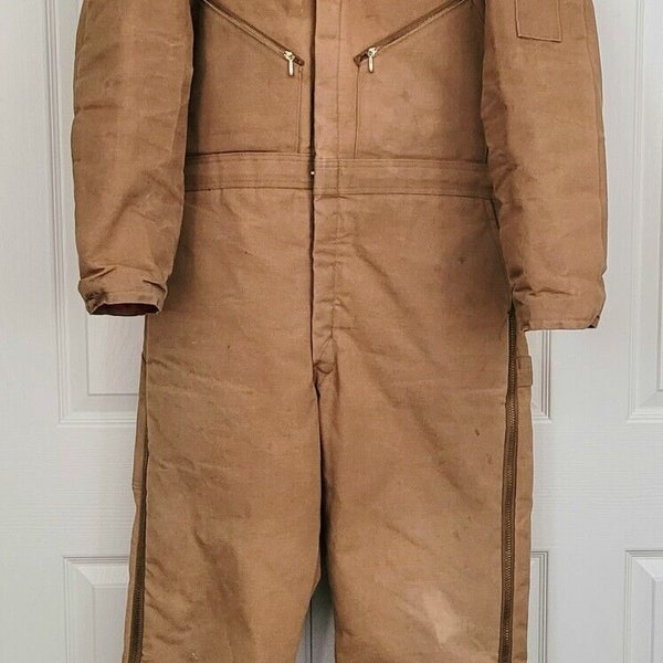 VTG Walls Blizzard Pruf Men's Large Short 42-44 Insulated Coveralls Brown