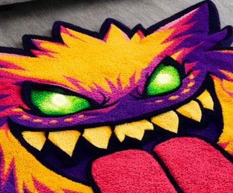 Monster Ink Rug Handmade Tufted Monster Rug | New Zealand Wool Cartoon Decor - Etsy