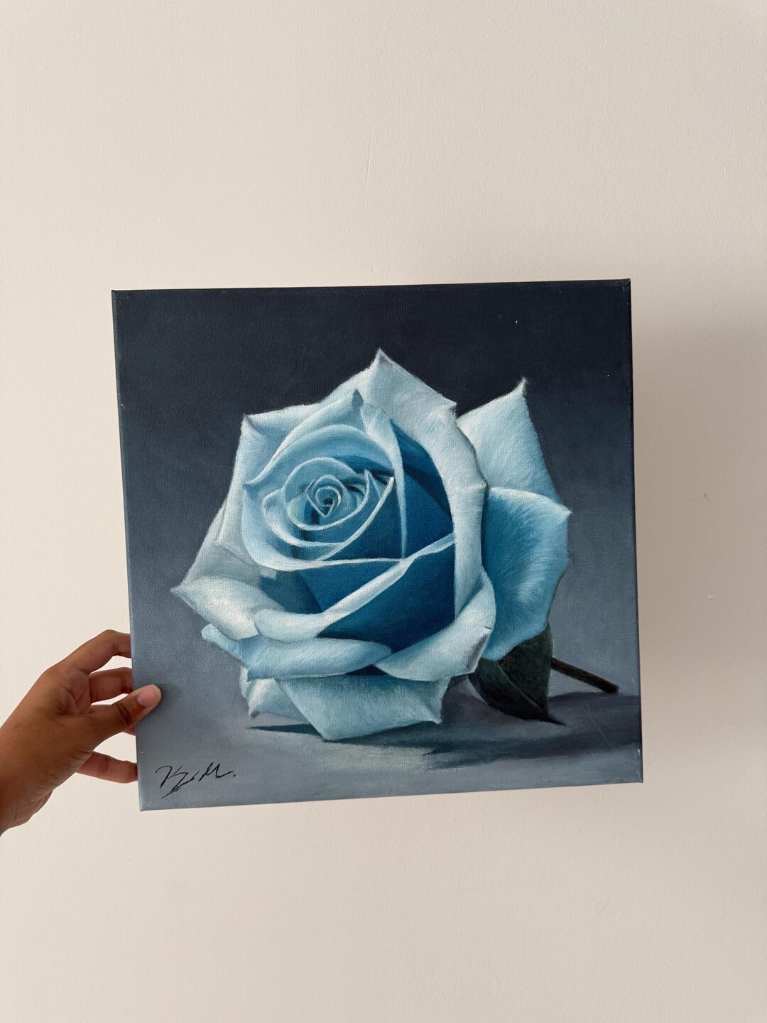 Blue Rose Painting - Etsy