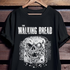 Camiseta gráfica unisex: Parodia de terror zombi de The Walking Bread, humor negro