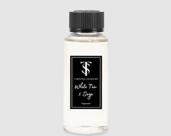 White Tea x Sage - Hotel Inspired Luxury Fragrance Oil - Aromatherapy Scent Diffuser Refill (Best Seller)