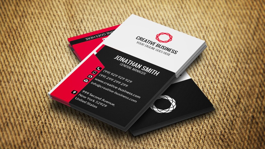 Customizable and Editable Visiting Card Template New Corporate - Etsy