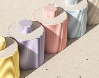 Piccolo vasetto colorato con coperchio - Scatola “POTIPO” - Accessorio per casa, ufficio e bagno