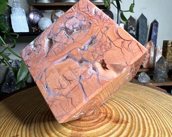 Large Druzy Cotton Candy Agate Cube
