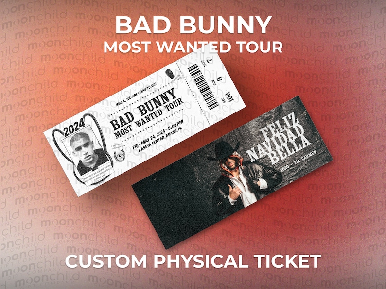Commemorative Bad Bunny Most Wanted Tour Custom Etsy