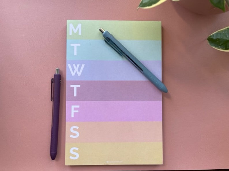 Weekly Planner Notepad, to Do List, Desk Pad, Colorful Notepad, Weekly