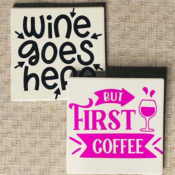 12 Customizable Wine Drinkers  Coasters for Table