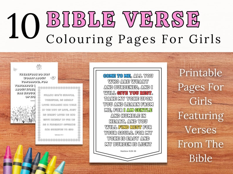 Bible Verse Colouring Pages for Teenage Girls - Etsy