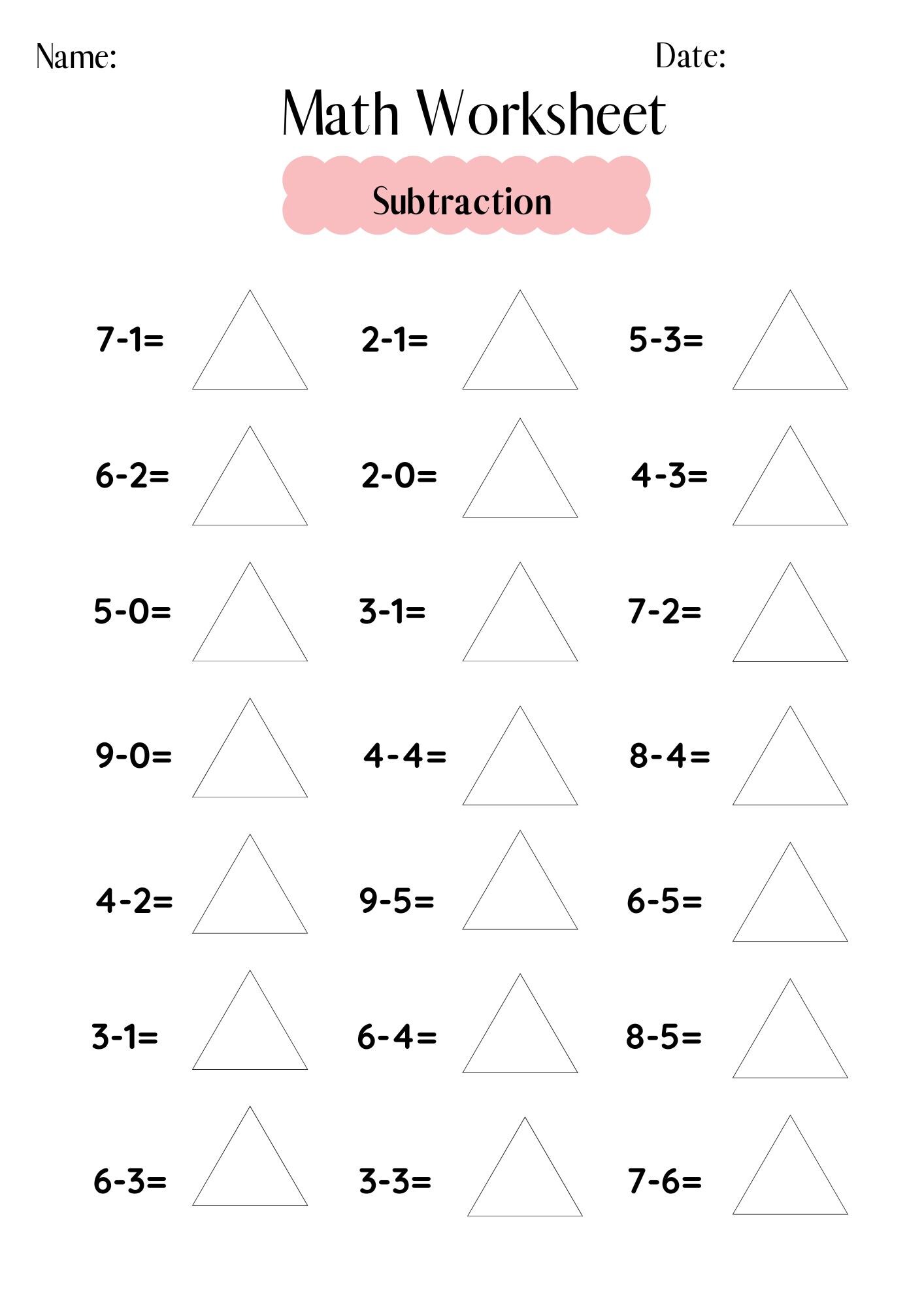 Addition and Subtraction Math Worksheets, Addition and Subtraction to ...