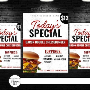 Canva Editable Menu, Digital Restaurant Menu Flyer Template,Food Menu Template, Cafe Menu ,Instant download