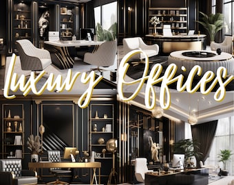 Luxury Black & Gold Office Stock Photos