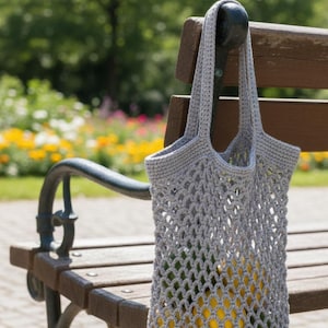 Essential String Market Bag Crochet Pattern PDF - Eco Reusable Mesh Tote Digital Download - Beginner Friendly Shopping Bag Tutorial