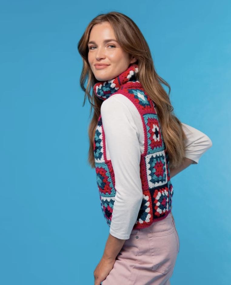 30 Granny Square Vest Crochet Patterns for Retro Layers, Boho Vests, and Handmade Gifts 13 Modern Boho Granny Square Vest