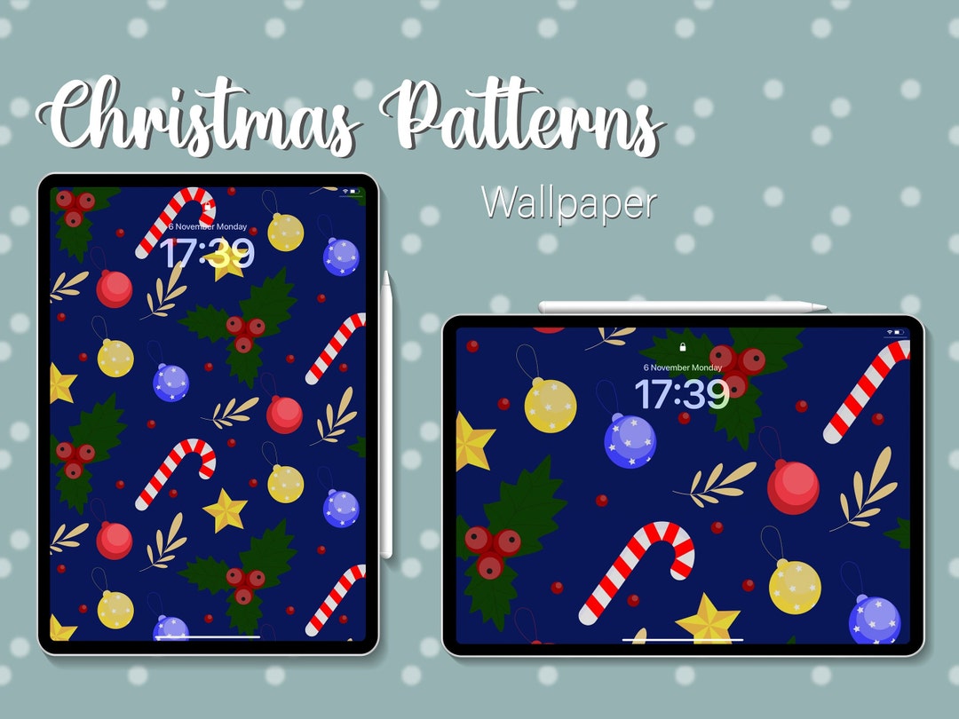 Christmas Wallpaper Dark Blue Wallpaper for iPad Etsy