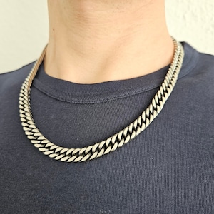Cuban Curb Chain, 8mm, 20&quot; Length, Thick, Oxidized, High Quality Stainless Steel, Hip-Hop, Gift for Him, Boyfriend, Men&#39;s Necklace.