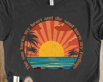 Le coucher de soleil rétro est différent, t-shirt sur l'amour et le chagrin pour la famille, les amis, cadeau pour un anniversaire, chemise pour les amoureux de la nature et de minuit