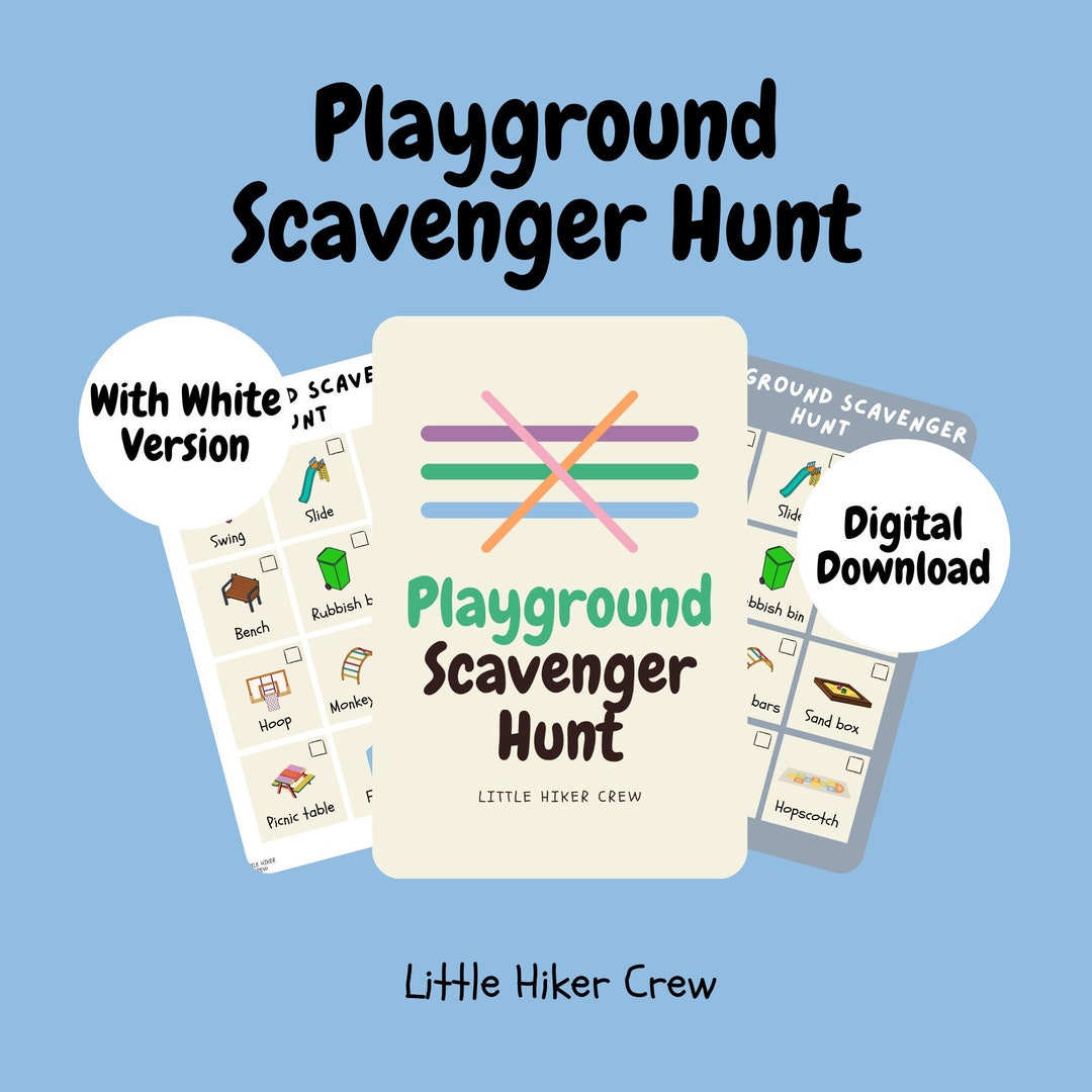 Playground Scavenger Hunt Kids Playground Game Printable Instant Download Playground Game ...