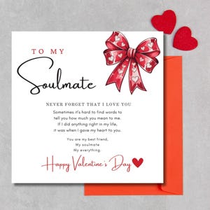Druckbare Valentinstag Karte, Soulmate Valentinstag Karte, Liebesgedicht Karte, an meine Seelenverwandte, Romantische Karte, Liebeskarte, Karte zum Valentinstag