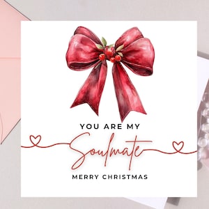 ソウルメイトへのクリスマス カード、印刷可能なメリー クリスマス既婚者カード、あなたは私のソウルメイトですメリー クリスマス、ボーイフレンド ガールフレンド クリスマス